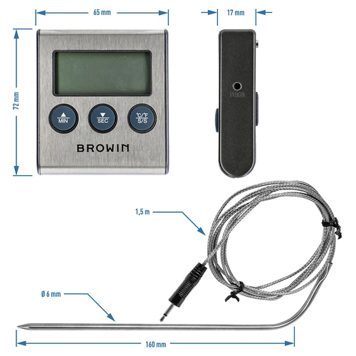 Elektronisk kökstermometer med sond (0°C till 250°C) - 9