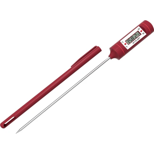 Elektronisk livsmedelstermometer med LCD (-20 °C till +250 °C), röd