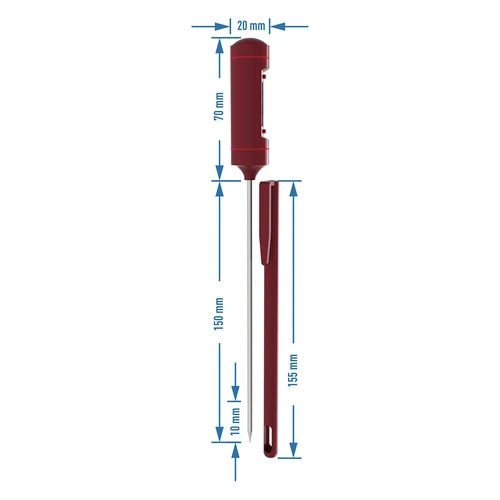 Elektronisk livsmedelstermometer med LCD (-20 °C till +250 °C), röd - 5