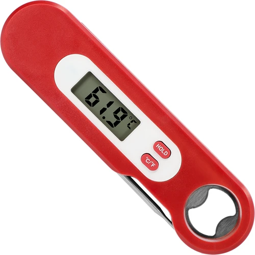 Elektronisk matlagningstermometer med vikbar sond (-50/+300℃), röd - 2