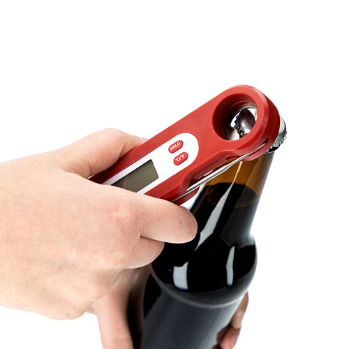 Elektronisk matlagningstermometer med vikbar sond (-50/+300℃), röd - 6