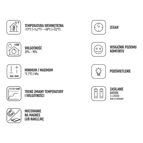 Elektronisk rumstermometer, svart - 13