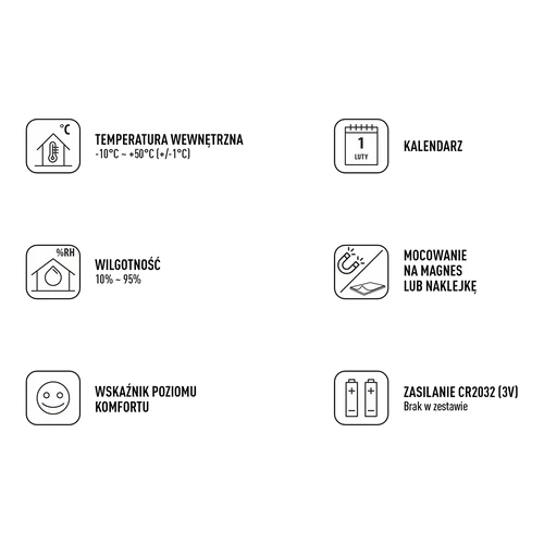 Elektronisk rumstermometer, vit - 8