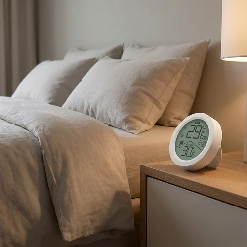 Elektronisk termometer från Soens - med extern givare, rund vit - 6