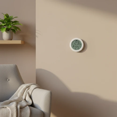 Elektronisk termometer från Soens - med extern givare, rund vit - 8