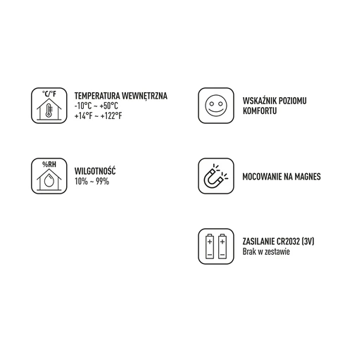 Elektronisk termometer med komfortindikator, vit - 9