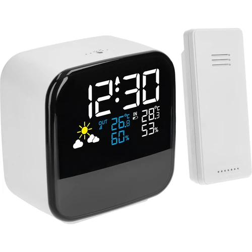 Elektronisk väderstation Soens – med trådlös givare, väckarklocka och lampa