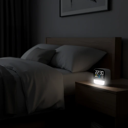 Elektronisk väderstation Soens – med trådlös givare, väckarklocka och lampa - 6