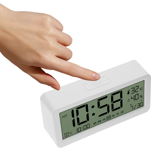 Elektronisk väderstation Soens - vit, med klocka och kalender - 3