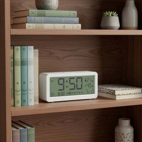 Elektronisk väderstation Soens - vit, med klocka och kalender - 8