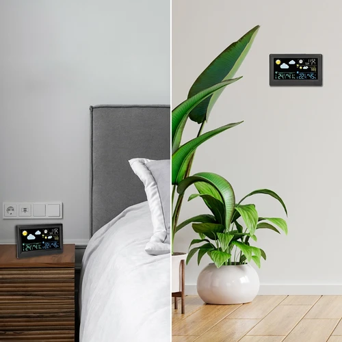 Elektronisk väderstation – trådlös, med sensor, svart - 11