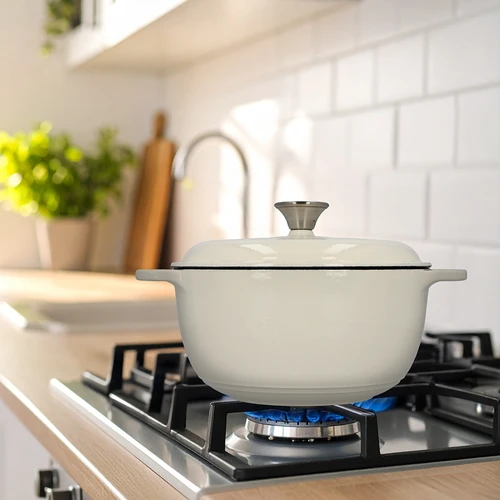 Emaljerad gjutjärnsgryta - ecru, 4 L - 9