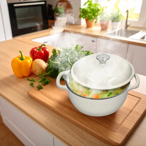 Emaljerad gjutjärnsgryta - ecru, 4 L - 7