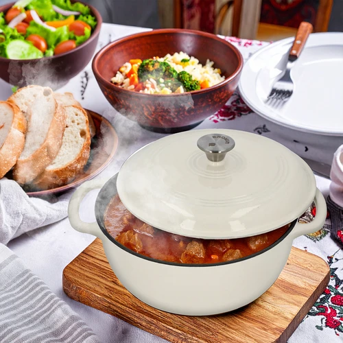 Emaljerad gjutjärnsgryta – ecru, 5,8 L - 7