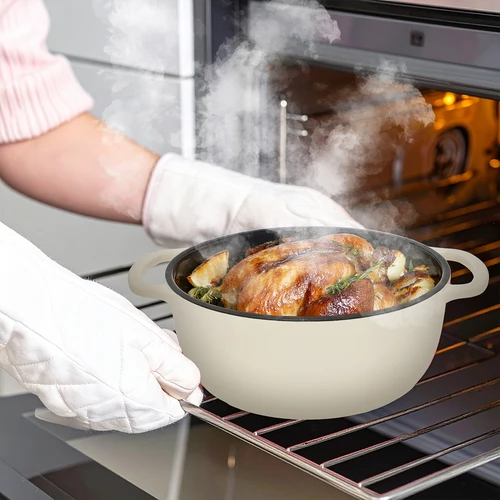 Emaljerad gjutjärnsgryta - ecru, 5,8L - 8