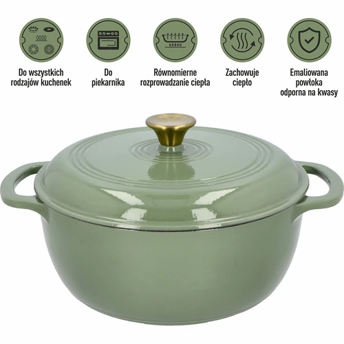 Emaljerad gjutjärnsgryta - salvia, 5,8L - 5