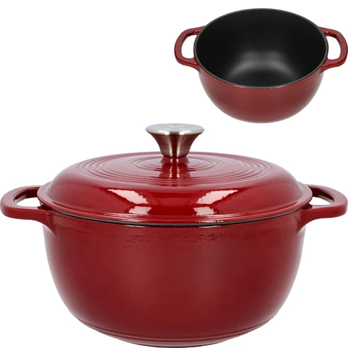 Emaljerad gjutjärnsgryta - vinröd, 4 L