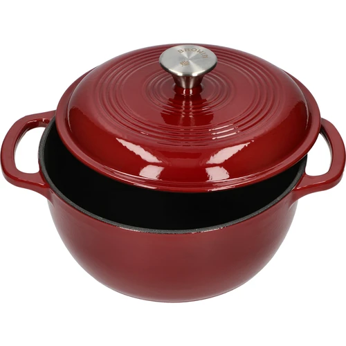 Emaljerad gjutjärnsgryta - vinröd, 4 L - 2