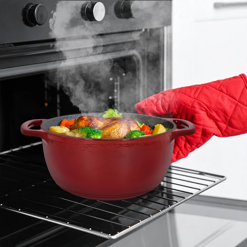 Emaljerad gjutjärnsgryta - vinröd, 4 L - 8