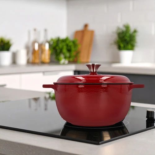Emaljerad gjutjärnsgryta - vinröd, 4 L - 9
