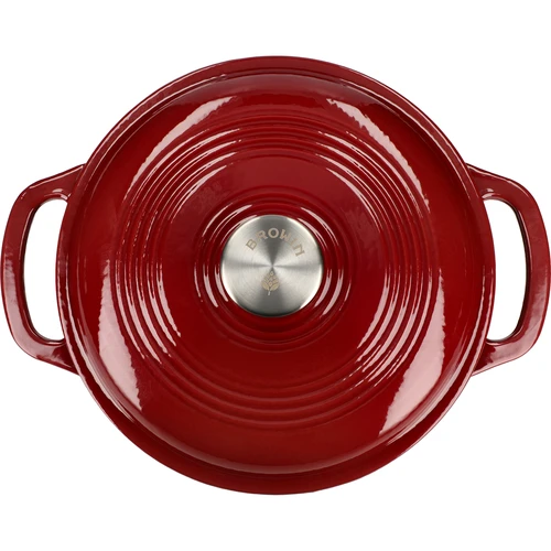 Emaljerad gjutjärnsgryta - vinröd, 4 L - 3