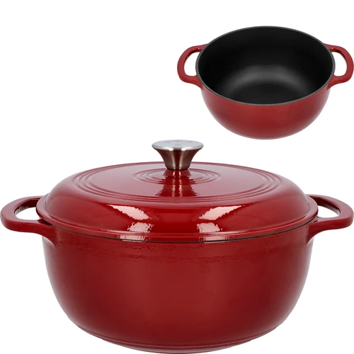 Emaljerad gjutjärnsgryta - vinröd, 5,8L