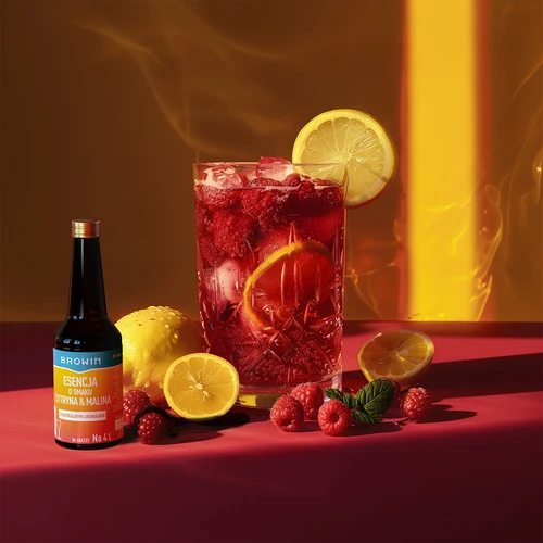 Essens med citron-hallon smak - 40 ml, för 4L - 8