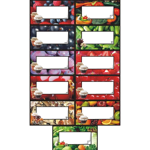 Etiketter för konserver 84mm/46mm självhäftande 30st.