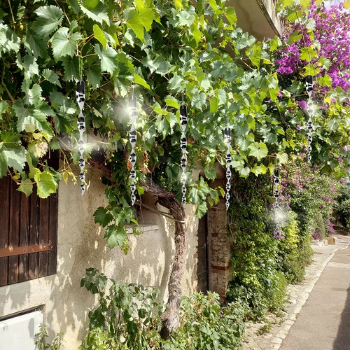 Fågelskrämma – reflekterande spiraler i silverfärg, 6 stycken - 9