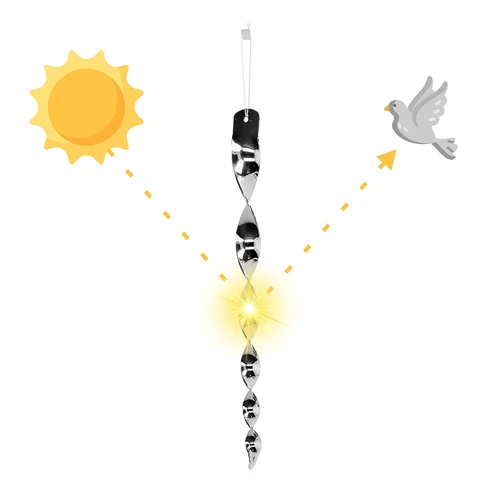 Fågelskrämma – reflekterande spiraler i silverfärg, 6 stycken - 3