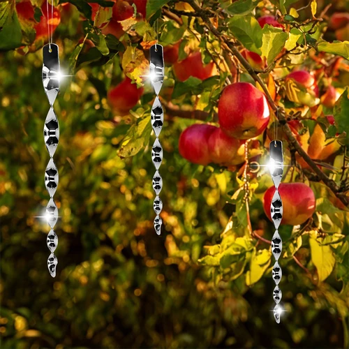 Fågelskrämma – reflekterande spiraler i silverfärg, 6 stycken - 7