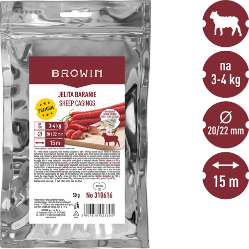 Fårtarmar på remsor 20/22, 15 m - 2