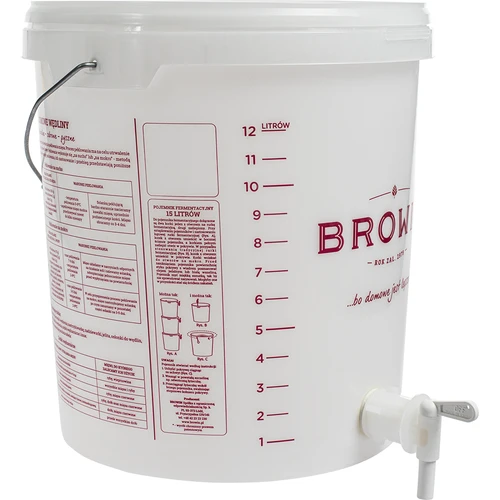 Fermenteringsbehållare 15 L med lock och kran - 5