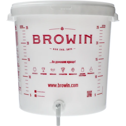 Fermenteringsbehållare 30 L med lock, kran och rör UA - 4