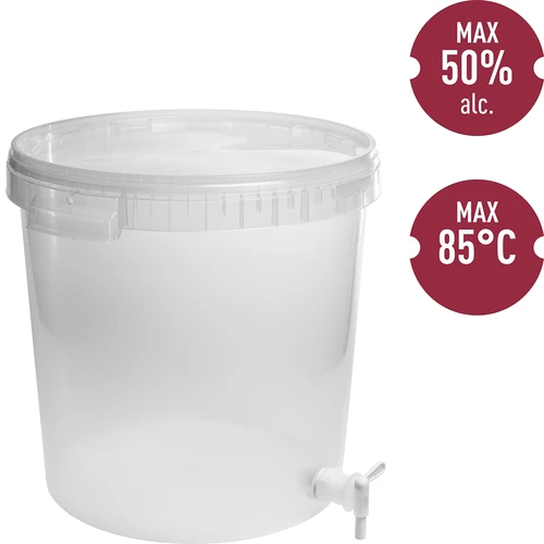 Fermenteringsbehållare 30 L med lock och kran - 2
