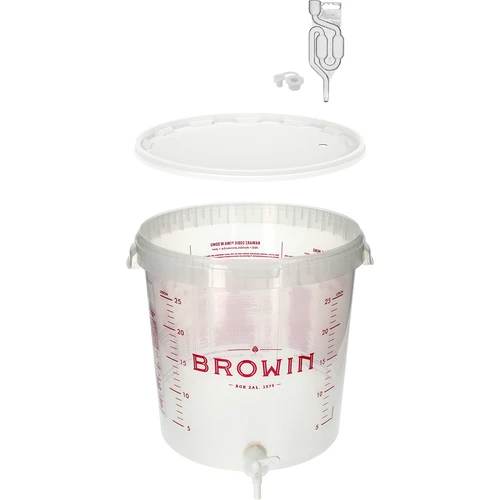 Fermenteringsbehållare 30L med tryck, kran och 3 rör - 4