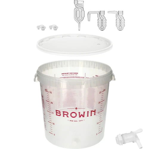 Fermenteringsbehållare 30L med tryck, kran och 3 rör - 7