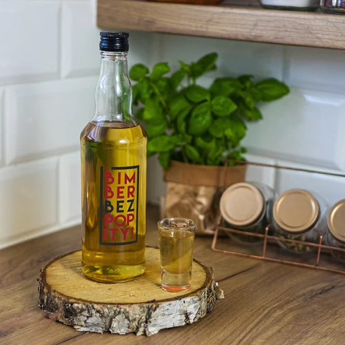 Flaska 0,5 L med skruvkork och 2-färgstryck Bimber Bez Popity - 4 st. - 9