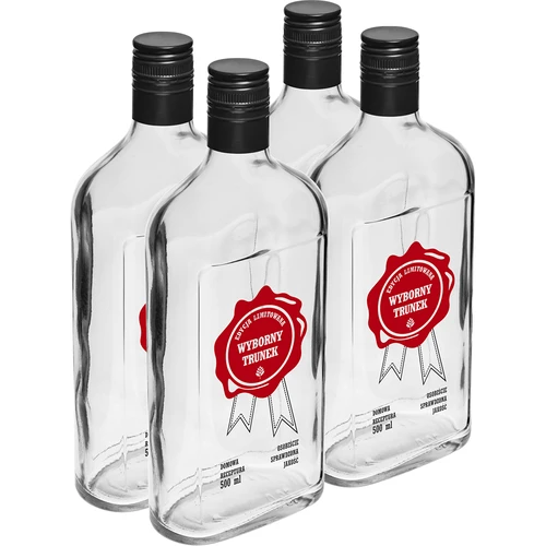 Flaska 0,5 L med skruvlock och 2-färgstryck Utmärkt Dryck - 4 st. - 2