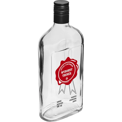 Flaska 500 ml med skruvkork, tryck ”Wyborny Trunek”, 1 st. - 2