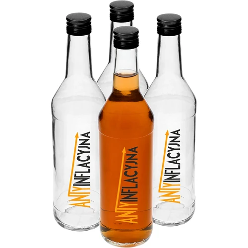 Flaska 0,5 L med skruvlock och tryck Antiinflation - 4 st.