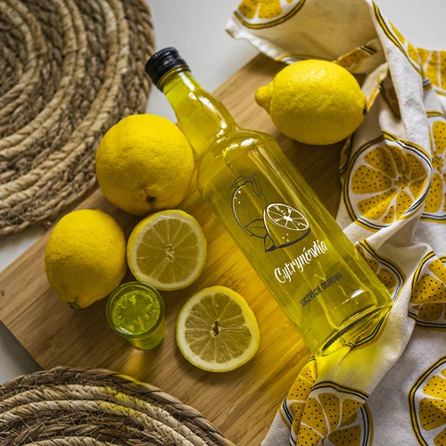 Flaska 0,5 L med skruvlock och tryck Citronlikör 4 st - 8