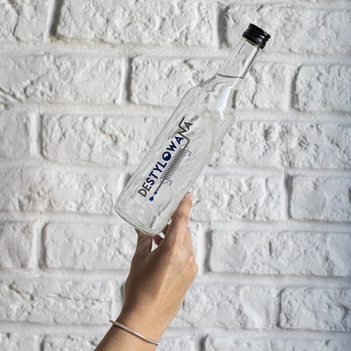 Flaska 0,5 L med skruvlock och tryck Destillerad - 4 st. - 8