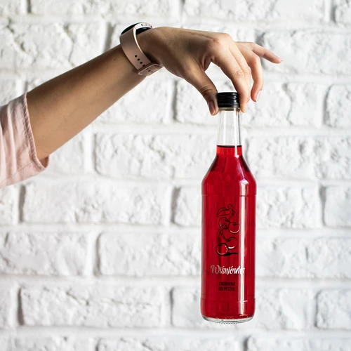 Flaska 0,5 L med skruvlock och tryck Körsbärslikör - 4 st. - 8