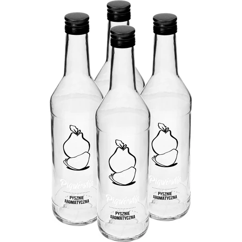 Flaska 0,5 L med skruvlock och tryck Kvittenlikör - 4 st. - 2