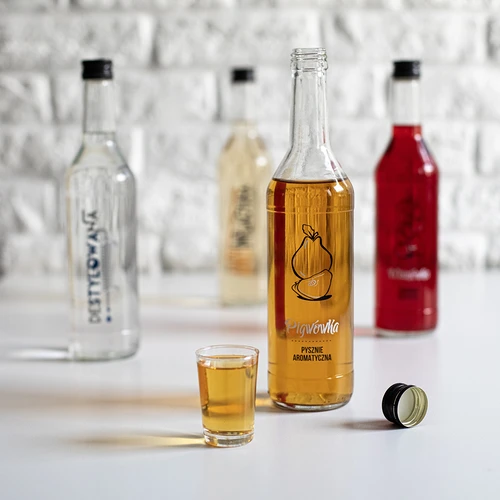 Flaska 0,5 L med skruvlock och tryck Kvittenlikör - 4 st. - 9