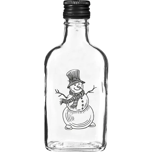 Plunta 200 ml med skruvkork, tryck 'Snögubbe', 1 st.