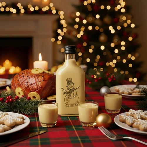 Plunta 200 ml med skruvkork, tryck 'Snögubbe', 1 st. - 6