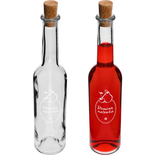 Flaska 350 ml med kork, tryck Hemlagad likör