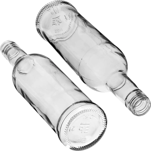 Flaska 500 ml Smal, med svart skruvkapsyl, för vodka, 6 st. - 6